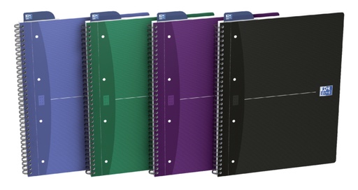 [011340] Collegeblok Oxford Office Essentials A4+ lijn 4-gaats 180 pagina's 80gr assorti