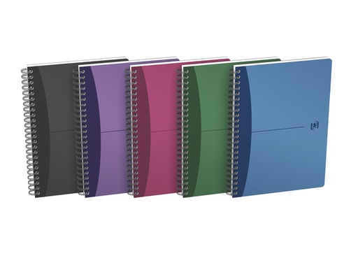 [011343] Cahier à spirale Oxford Urban Mix A5 carreaux 5x5mm 90 feuilles assorti