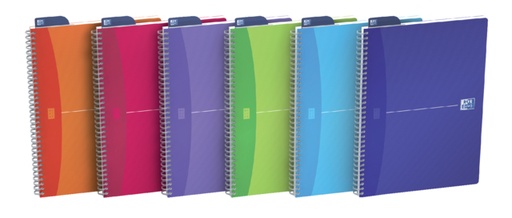 [011474] Bloc à spirale Oxford MyColours A4 ligné 90 feuilles assorti