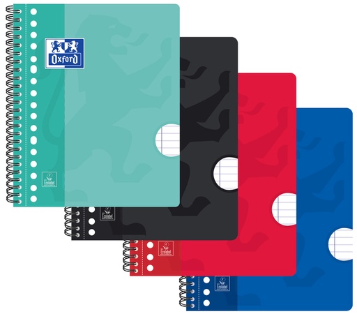 [011484] Collegeblok Oxford School A5+ lijn 17-gaats 160 pagina's 80gr assorti