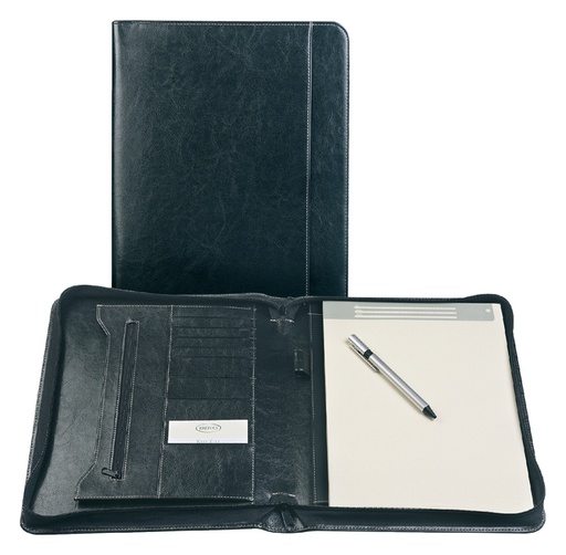 [510926] Schrijfmap Brepols Palermo luxe A4 met rits incl schrijfblok zwart