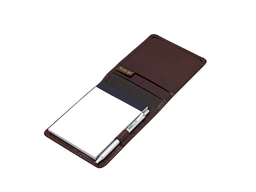 [513079] Conférencier Van Der Spek 216 A7 cuir buffle + stylo marron