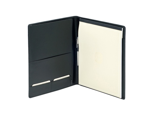 [513051] Conférencier Van der Spek A4 cuir nervuré noir