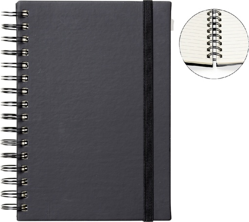 [011453] Notitieboek Quantore A5 spiraal lijn 192 pagina's 80gr zwart