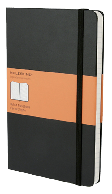 Carnet de notes Moleskine Large 130x210mm ligné couverture rigide noir