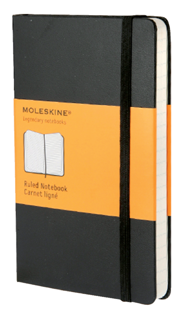 Carnet de poche Moleskine 90x140mm ligné couverture rigide noir