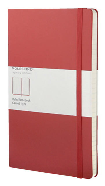 Carnet de notes Moleskine large 130x210mm ligné couverture rigide rouge
