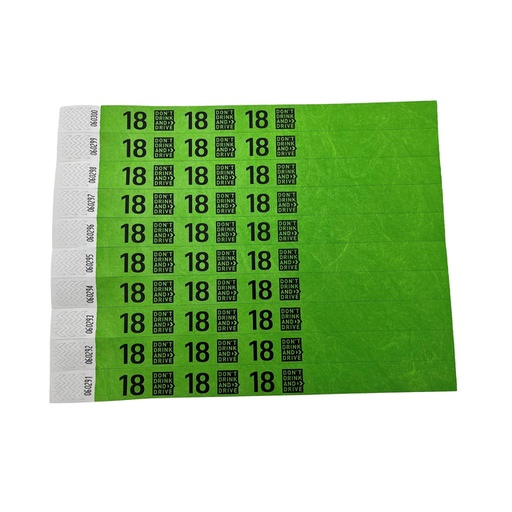 [505268] Polsbandje CombiCraft 18+ don’t drink and drive groen 100 stuks