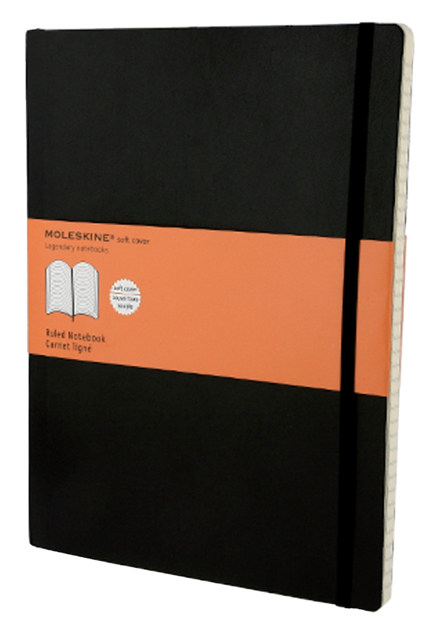 Carnet de notes Moleskine XL 190x250mm ligné couverture souple noir