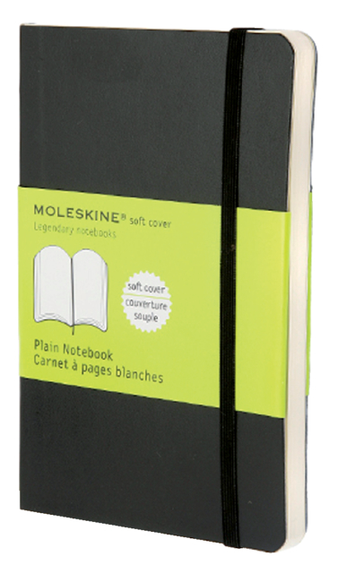 Carnet de poche Moleskine 90x140mm couverture souple uni noir