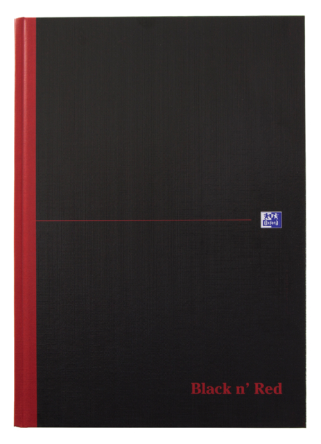 Notitieboek Oxford Black n'' Red A4 96vel ruit 5mm
