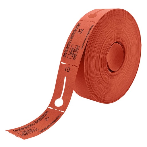 [062491] Ticket vestiaire CombiCraft numéro 1-500 rouge 500 pièces