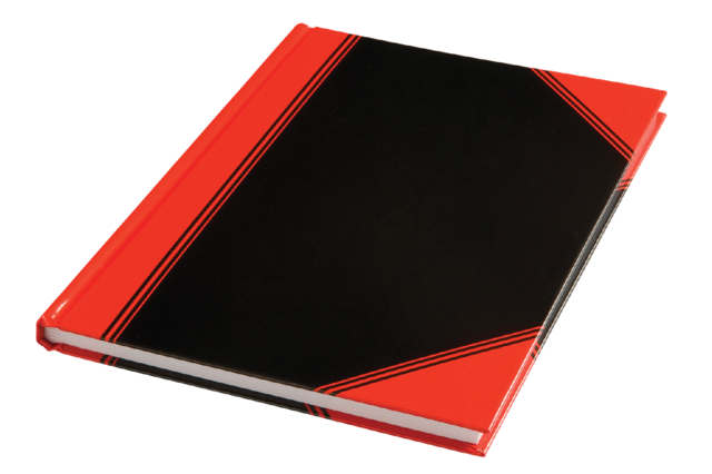 Notitieboek Bantex zwart/rood A5 lijn 70gr 96vel