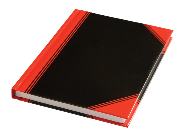 Cahier de notes noir/rouge A6 ligné 70g 96 feuilles