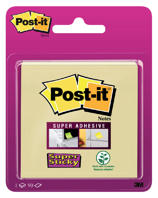 Bloc-mémos Post-it Super Sticky 6920-SSY 76x76mm jaune