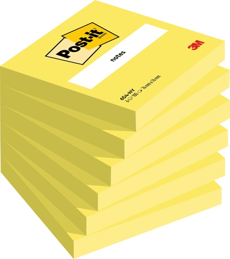 [392552] Bloc-mémos Post-it 654 76x76mm néon jaune 100 feuilles