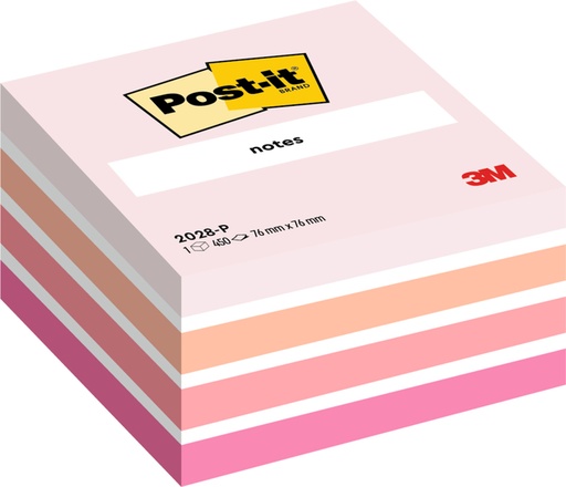 [392743] Bloc-mémos Post-it 2028 76x76mm cube rose pastel